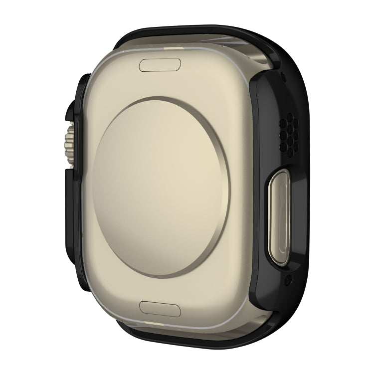For Apple Watch Ultra 2 / Ultra 49mm Plating Gloss PC Tempered Glass Integral Watch Case(Black)