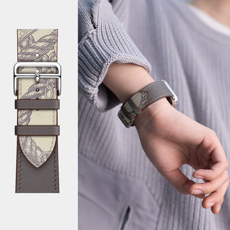 For Google Pixel Watch Genuine Leather Watch Band(Ink Blue+Marl)