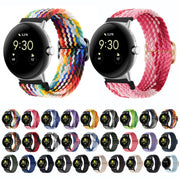 For Google Pixel Watch Buckle Nylon Braided Watch Band(Blue Pink)