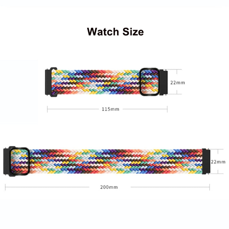For Google Pixel Watch Buckle Nylon Braided Watch Band(Rainbow)