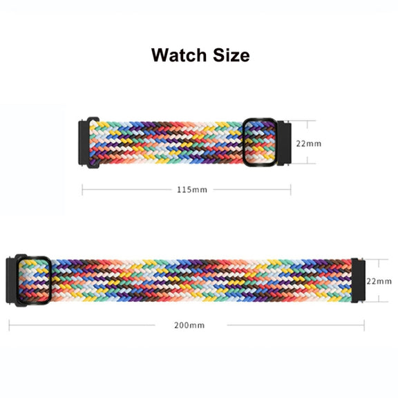 For Google Pixel Watch Buckle Nylon Braided Watch Band(Rainbow)