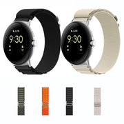 For Google Pixel Watch Nylon Loop Silver Connector Watch Band(Starlight Color)