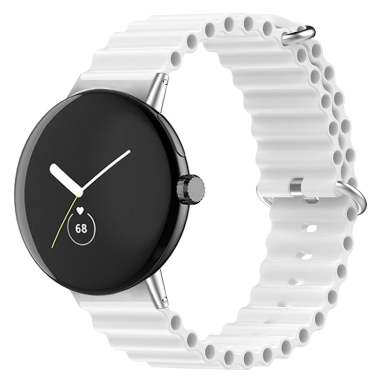 For Google Pixel Watch Ocean Silicone Watch Band(White)