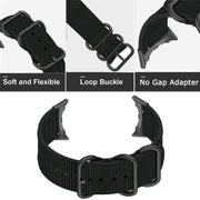 For Google Pixel Watch Three-ring Black Buckle Nylon Watch Band(Orange)
