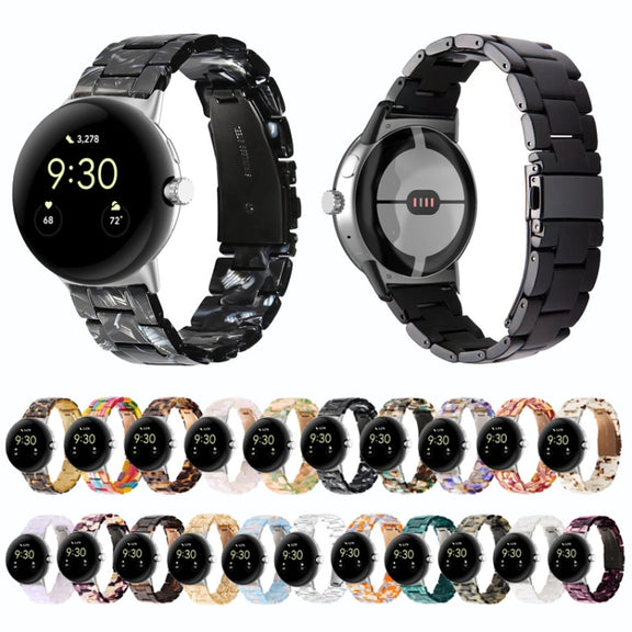 For Google Pixel Watch Three-beads Resin Watch Band(Face Red)