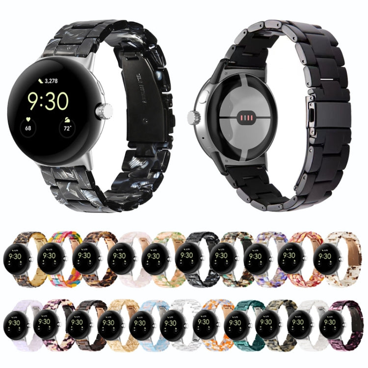 For Google Pixel Watch Three-beads Resin Watch Band(Rainbow)