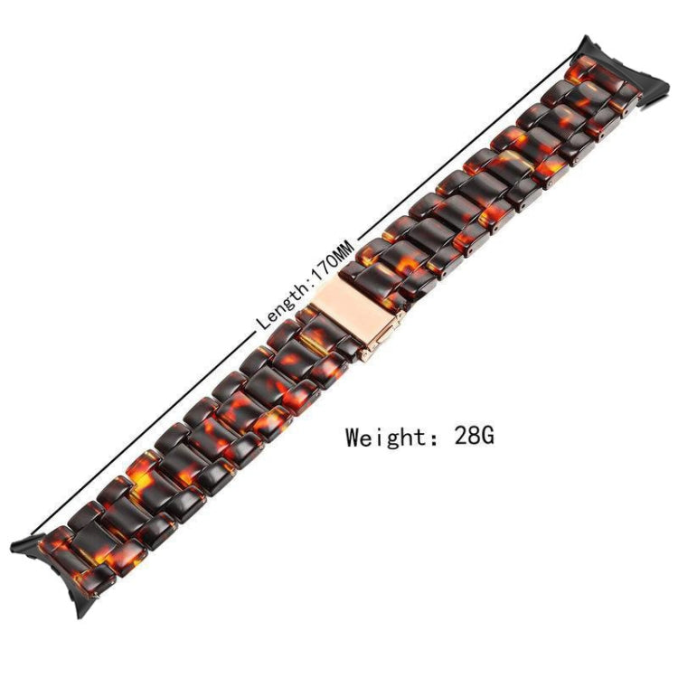 For Google Pixel Watch Three-beads Resin Watch Band(Flash White)