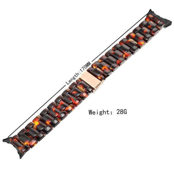 For Google Pixel Watch Three-beads Resin Watch Band(Nougat)