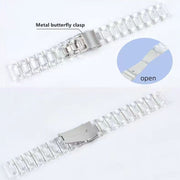 For Google Pixel Watch Three-beads Resin Watch Band(White)