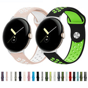 For Google Pixel Watch Two-color Reverse Buckle Silicone Watch Band(Black Purple)