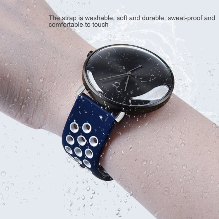 For Google Pixel Watch Two-color Reverse Buckle Silicone Watch Band(Green Blue)