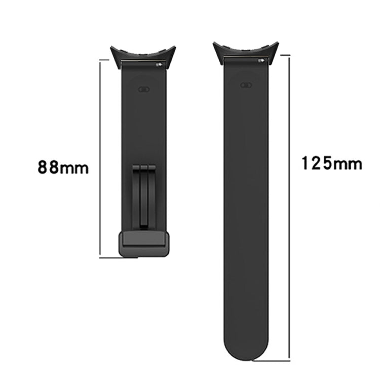 For Google Pixel Watch Solid-color Folding Buckle Silicone Watch Band(Black Wine Red)