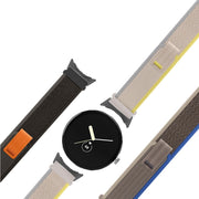 For Google Pixel Watch Loop Black Connector Nylon Watch Band(Black)