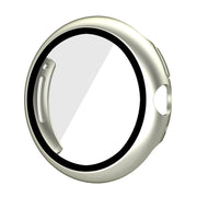 For Google Pixel Watch Frosted PC Frame Tempered Film Integrated Watch Protective Case(Starlight Silver)