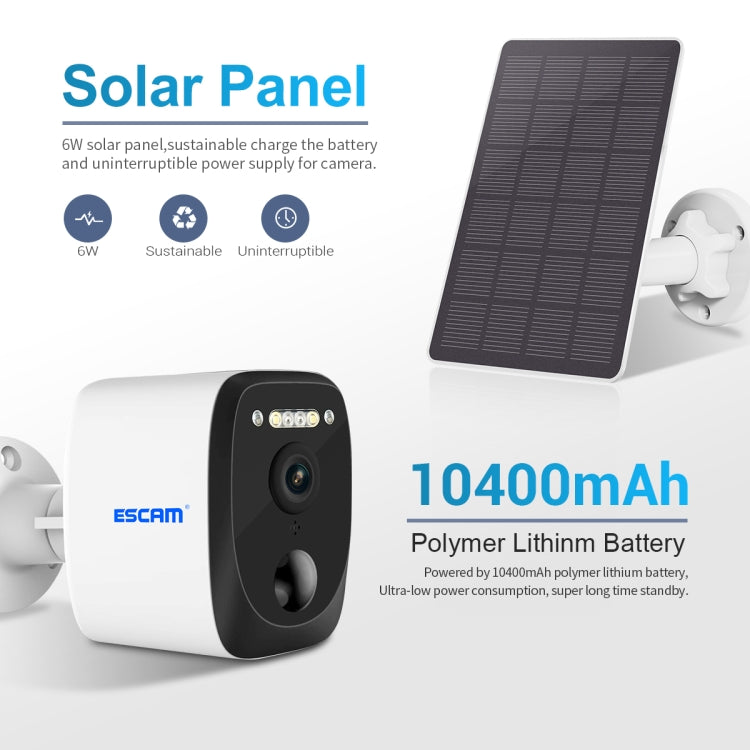 ESCAM QF370 3MP Cloud Storage PT WIFI Solar Panel IP Camera with PIR Alarm Support Night Vision & Two Way Audio