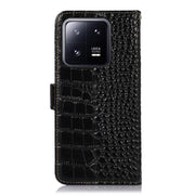 For Xiaomi 13 Pro Crocodile Top Layer Cowhide Leather Phone Case(Black)