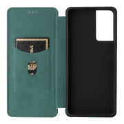 For TCL 40SE Carbon Fiber Texture Flip Leather Phone Case(Green)