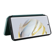 For Huawei nova 10 Carbon Fiber Texture Flip Leather Phone Case(Green)