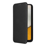 For Samsung Galaxy A34 5G Carbon Fiber Texture Flip Leather Phone Case(Black)