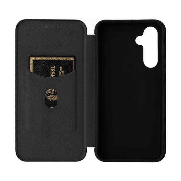 For Samsung Galaxy A34 5G Carbon Fiber Texture Flip Leather Phone Case(Black)