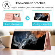 For Samsung Galaxy S21 Ultra 5G Dream Magnetic Back Cover Card Wallet Phone Case(Pink)