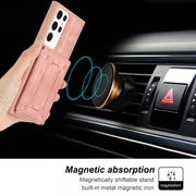 For Samsung Galaxy S21 Ultra 5G Dream Magnetic Back Cover Card Wallet Phone Case(Pink)