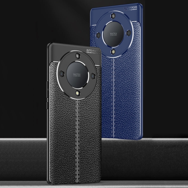 For Honor X9a Litchi Texture Shockproof TPU Phone Case(Black)