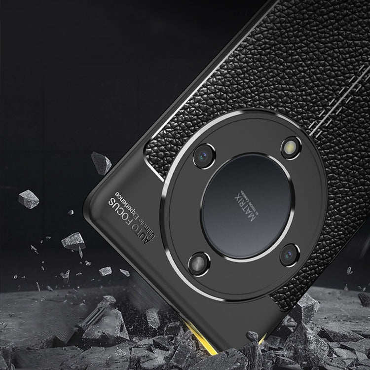 For Honor X9a Litchi Texture Shockproof TPU Phone Case(Black)