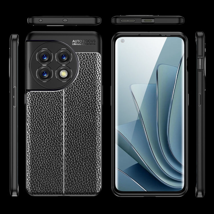 For OnePlus 11 5G Litchi Texture Shockproof TPU Phone Case(Black)