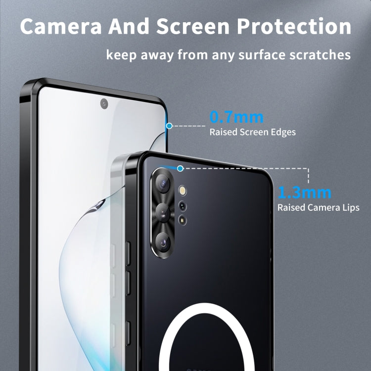 For Samsung Galaxy Note10+ MagSafe Magnetic Frosted Metal Phone Case(Black)