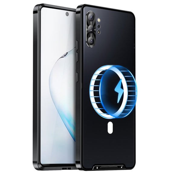 For Samsung Galaxy Note10+ MagSafe Magnetic Frosted Metal Phone Case(Black)