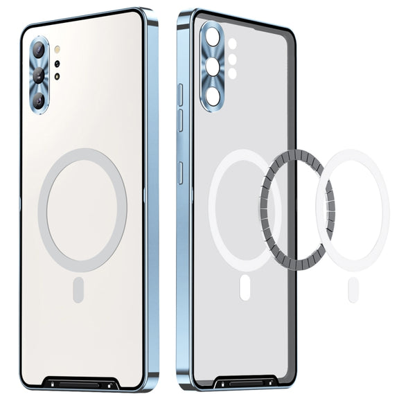 For Samsung Galaxy Note10+ MagSafe Magnetic Frosted Metal Phone Case(Blue)