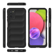 For Samsung Galaxy A03s India Version Magic Shield TPU + Flannel Phone Case(Dark Green)