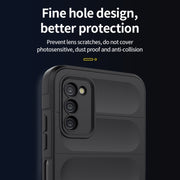 For Samsung Galaxy A03s India Version Magic Shield TPU + Flannel Phone Case(Dark Green)