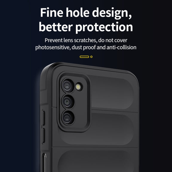For Samsung Galaxy A03s India Version Magic Shield TPU + Flannel Phone Case(Dark Green)