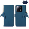 For Xiaomi 13 Genuine Leather Magnetic RFID Leather Phone Case(Blue) - 13 Cases by PMC TechLife | Online Shopping South Africa | PMC TechLife