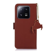 For Xiaomi 13 Genuine Leather Magnetic RFID Leather Phone Case(Coffee)