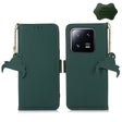 For Xiaomi 13 Genuine Leather Magnetic RFID Leather Phone Case(Green) - 13 Cases by PMC TechLife | Online Shopping South Africa | PMC TechLife