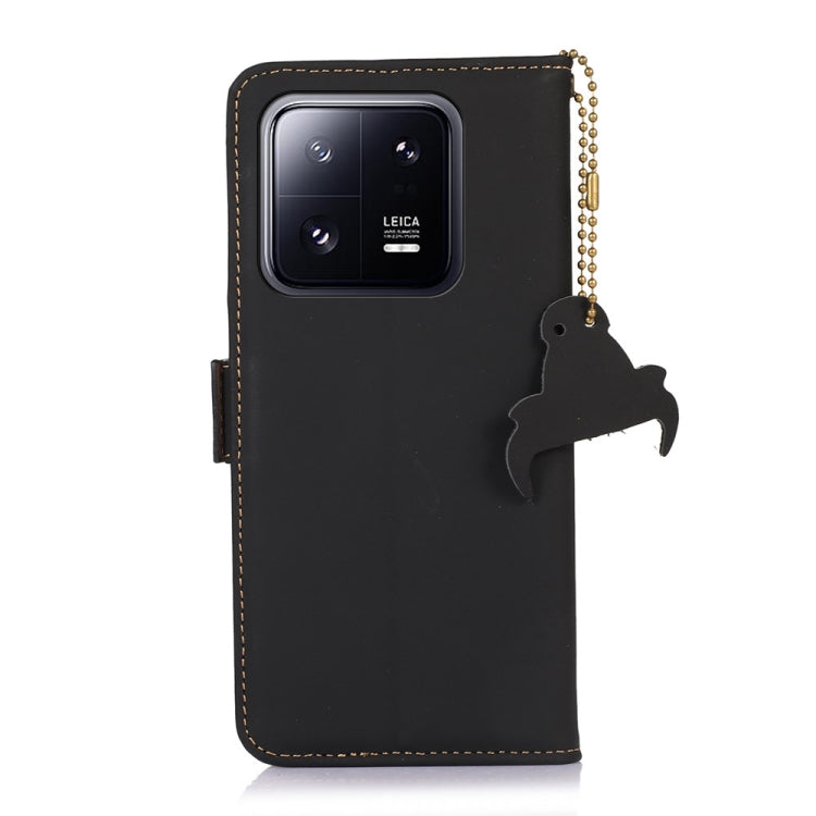 For Xiaomi 13 Pro Genuine Leather Magnetic RFID Leather Phone Case(Black)
