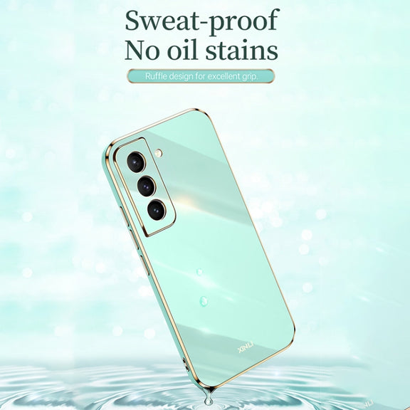 For Samsung Galaxy S21+ 5G XINLI Straight Edge 6D Electroplate TPU Phone Case(Celestial Blue)