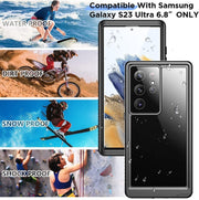 For Samsung Galaxy S23 Ultra 5G RedPepper 360 Full Body Life Water-resistant Phone Case(Black)