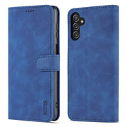 For Samsung Galaxy A14 5G AZNS Skin Feel Calf Texture Flip Leather Phone Case(Blue)