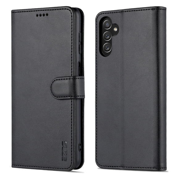 For Samsung Galaxy A14 5G AZNS Skin Feel Calf Texture Flip Leather Phone Case(Black)