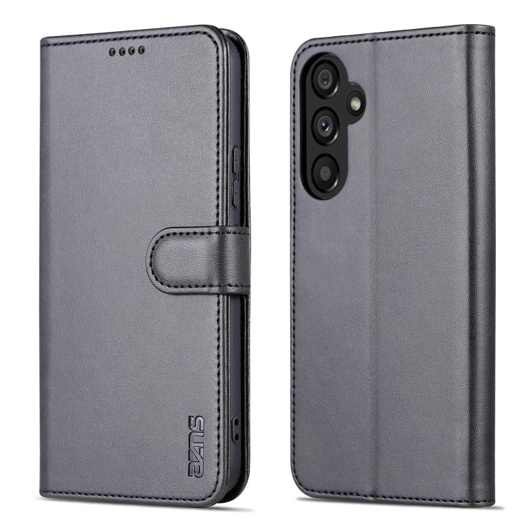 For Samsung Galaxy A34 5G AZNS Skin Feel Calf Texture Flip Leather Phone Case(Black)