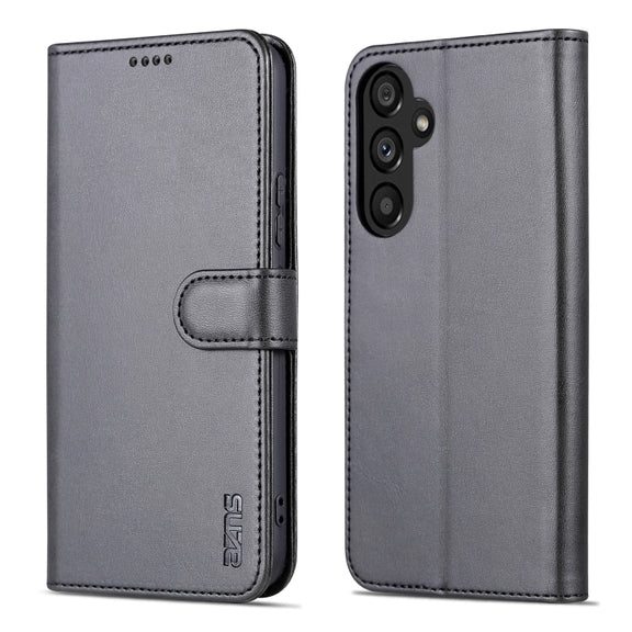For Samsung Galaxy A34 5G AZNS Skin Feel Calf Texture Flip Leather Phone Case(Black)