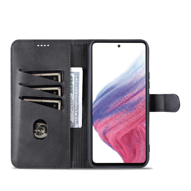 For Samsung Galaxy A34 5G AZNS Skin Feel Calf Texture Flip Leather Phone Case(Black)