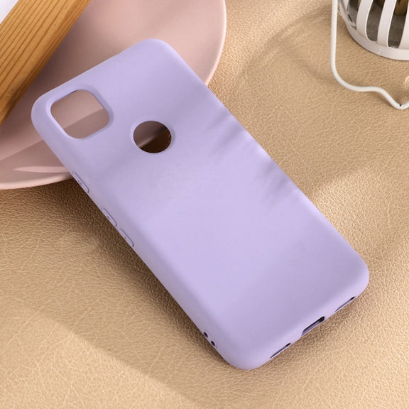 For Google Pixel 4a Pure Color Liquid Silicone Shockproof Full Coverage Case(Purple)