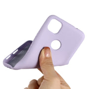 For Google Pixel 4a Pure Color Liquid Silicone Shockproof Full Coverage Case(Purple)