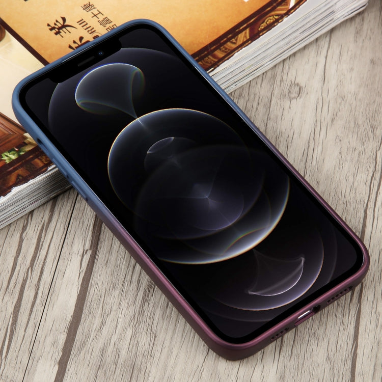 For iPhone 12 Pro Liquid TPU Silicone Gradient MagSafe Phone Case(Blue Purple)