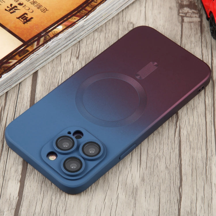 For iPhone 12 Pro Liquid TPU Silicone Gradient MagSafe Phone Case(Blue Purple)